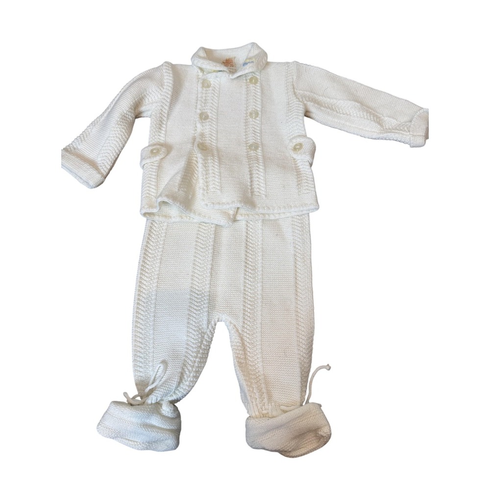 Renzo Sweater Pants Set Baby‎ Boys 6-12M White Knit 2 Piece Made In Italy Outfit